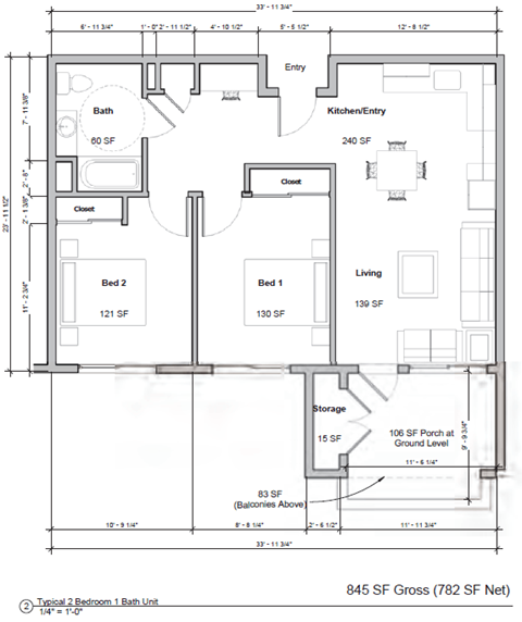 Rialto Metrolink South 2 Bedroom Floor Plan